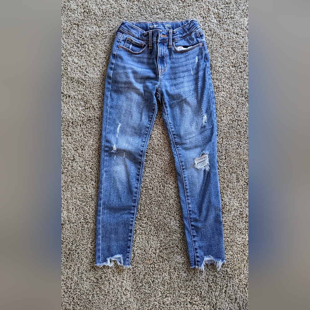 Old Navy Kids Blue Distressed Jeans Size: 10